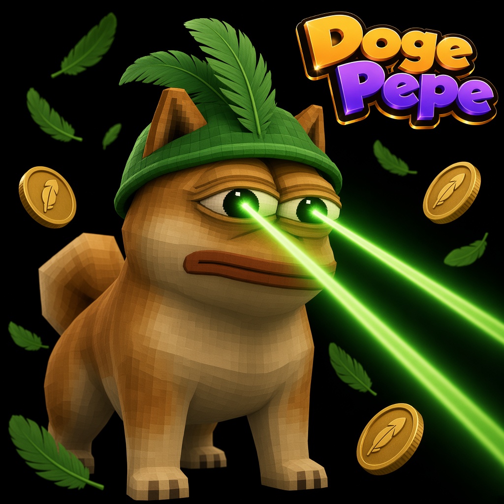 Doge Pepe with laser eyes