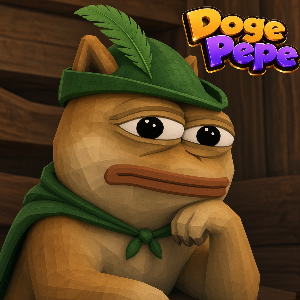 Doge Pepe resting his chin on a paw with a knowing look